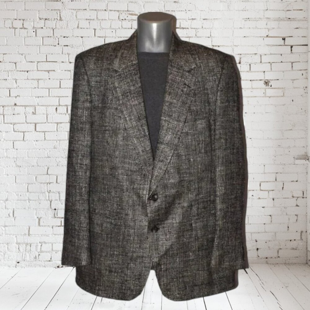 Vintage Burberrys 100% Silk Sports Coat Blazer Suit Jacket SZ XL